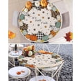 thumbnail image 3 of Fall Round Fitted Tablecloth with Elastic Thanksgiving Pumpkin Tablecloths It''s Fall Y''all Autumn Maple Leaves Table Cover for Kitchen Dinner Holiday Party Picnic Fits Tables up to 36-44 Diameter, 3 of 6