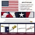 thumbnail image 2 of Jetlifee American Flag Pole Kit, Including 100% Polyester 2x3 ft US Flag, 6 Ft Aluminum Silver No Tangle Spinning Pole and 2-Position Flag Pole Bracket 2 by 3 Foot with Flagpole Kit, 2 of 9