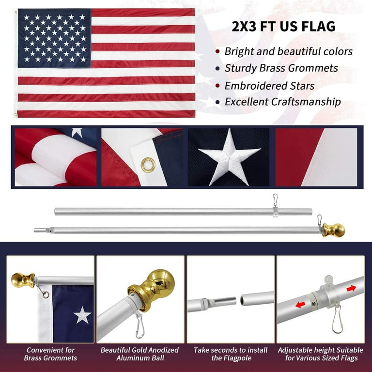 FUNNANS 316 Stainless Steel Heavy Duty Flag Pole Holder - 180 ...
