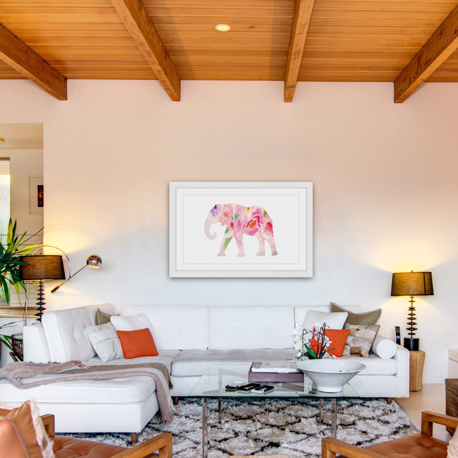 Marmont Hill "Spring Elephant" by Diana Alcala Framed Painting Print