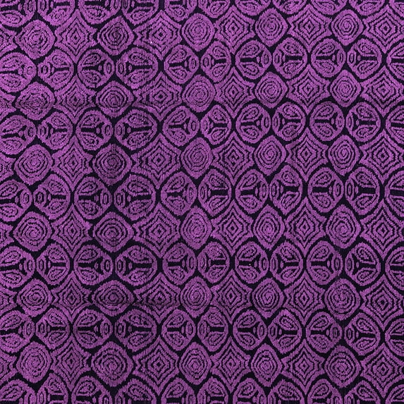 Ahgly Company Machine Washable Indoor Square Oriental Purple Modern Area Rugs, 7' Square
