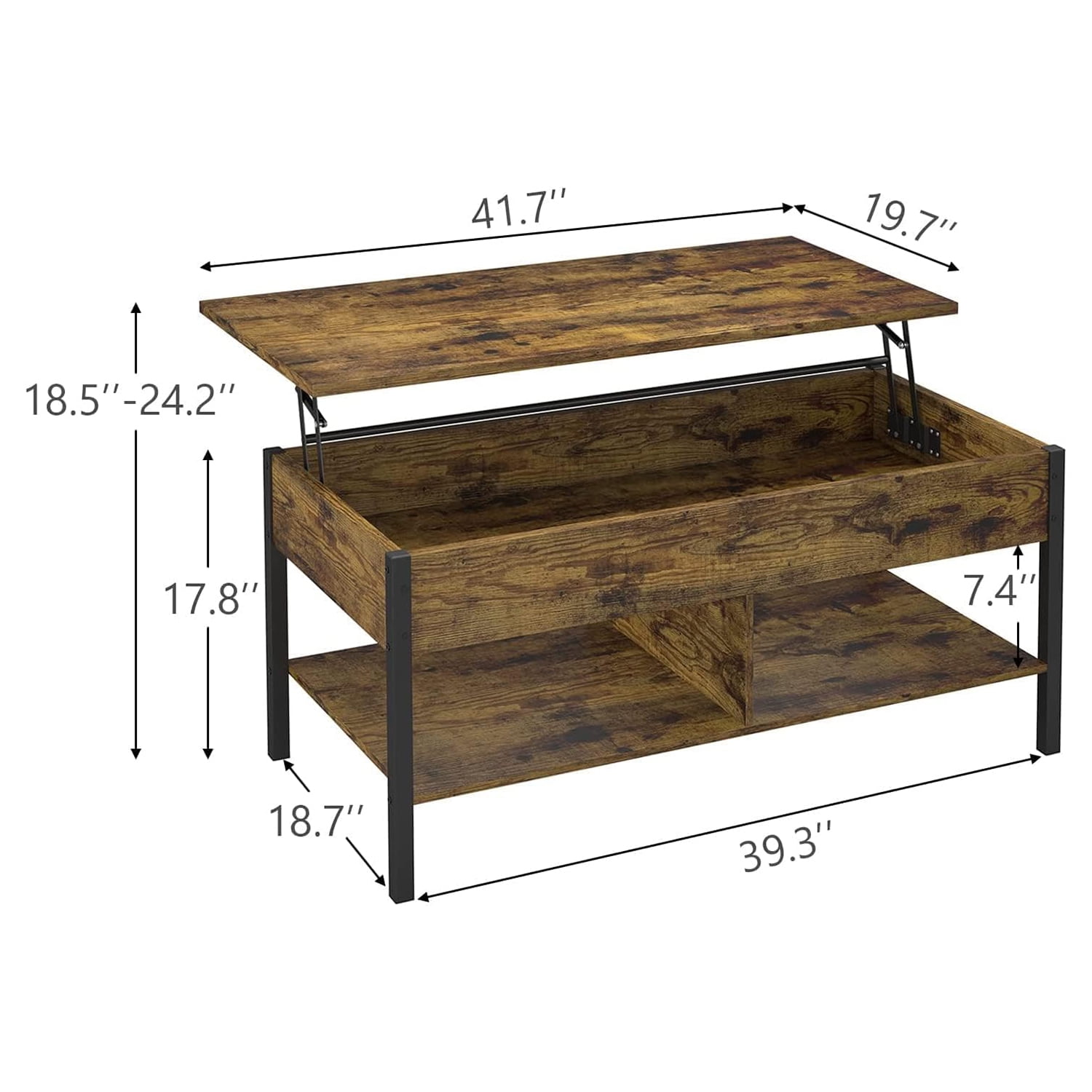 Private Jungle Modern Modern Lifting Coffee Table with Hidden Storage, Flip Top Coffee Table, Wooden Lifting Table, Retro Center Table for Living Room, Brown Private Jungle Modern Modern Lifting Coffee Table with Hidden Storage, Flip Top Coffee Table, Wooden Lifting Table, Retro Center Table for Living Room, Brown