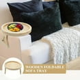 thumbnail image 5 of Sofa Tray Table Sofa Armrest Clip-On Tray Natural Wooden Sofa Tray Practical TV Snack Tray for Remote Control Coffee Snacks, 5 of 7