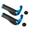 Bicycle Handlebar Grips 1 Pair (Blue) Riding Cycling Lock-On Handle Bar Ends Ergonomic Rubber for Mountain Road MTB Bike Accessories with End Plugs Unisex