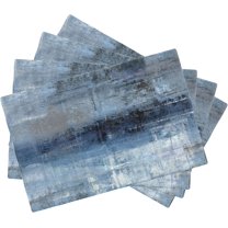 Abstract Blue and Grey Art Placemats Set of 4, Placemats for Dining Table,Heat Resistant Stain Resistant Wipeable Table Mats for Kitchen Dining Holiday Party Home Decor,12x18 Inch