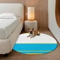 thumbnail image 3 of Gold Line Round Area Rugs 3 ft, Blue Color Block Rectangular Geometric Modern Washable Small Area Rug with Non-Slip Sturdy Edge Binding Round Front Door Mat Floor Carpet for Entryway, 3 of 9