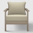 thumbnail image 2 of WestinTrends Avalon Outdoor Modern HDPE Patio Club Chair with Deep Seat Cushions, Weathered Wood/Beige, 2 of 10