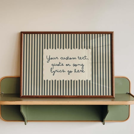 Personalised Text Print Custom Song Lyrics Gift Handwritten Style Quote Poster Stripe Wall