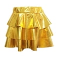 thumbnail image 3 of EnJoCho Girls Ruffle Shiny Skirt Sparkly Flared Pleated Skirts Kids High Waisted Metallic Skater Skirts for Dance Par𝗍y Girls Tulle Skirt, 3 of 3