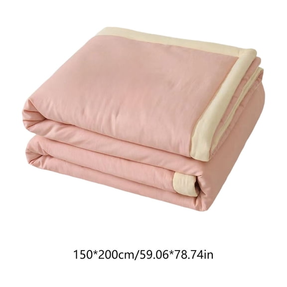 Qholemyo Cooling Comforter Double Layer Yarn Cotton Comforter Thin Quilt Lightweight Summer Bedding Washable Cool Feeling Quilt Core