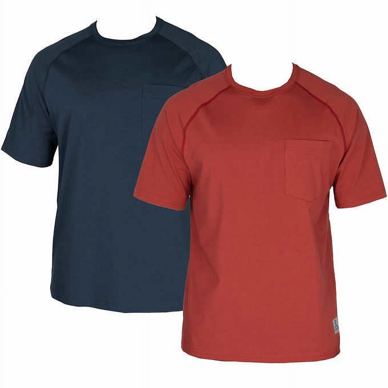 Rugged Elements Men's 2-Pack Cotton Blend Work Tee Shirts - Red & Navy - New