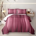 thumbnail image 2 of jejeloiu Pink Black Gradient Stripes Texture Quilt Full Kids,Modern Abstract Geometric Full Bedspread Sets,3pcs, 2 of 7