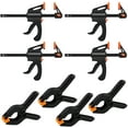 thumbnail image 2 of Quick-Grip Clamps, 8 Pieces - Non-Slip Jaw Pads, Ergonomic Handle For One-Handed Operation, Robust Thermoplastic Construction, Multi-Use Spreader For Woodworking & Modeling, 6-Inch, 2 of 8