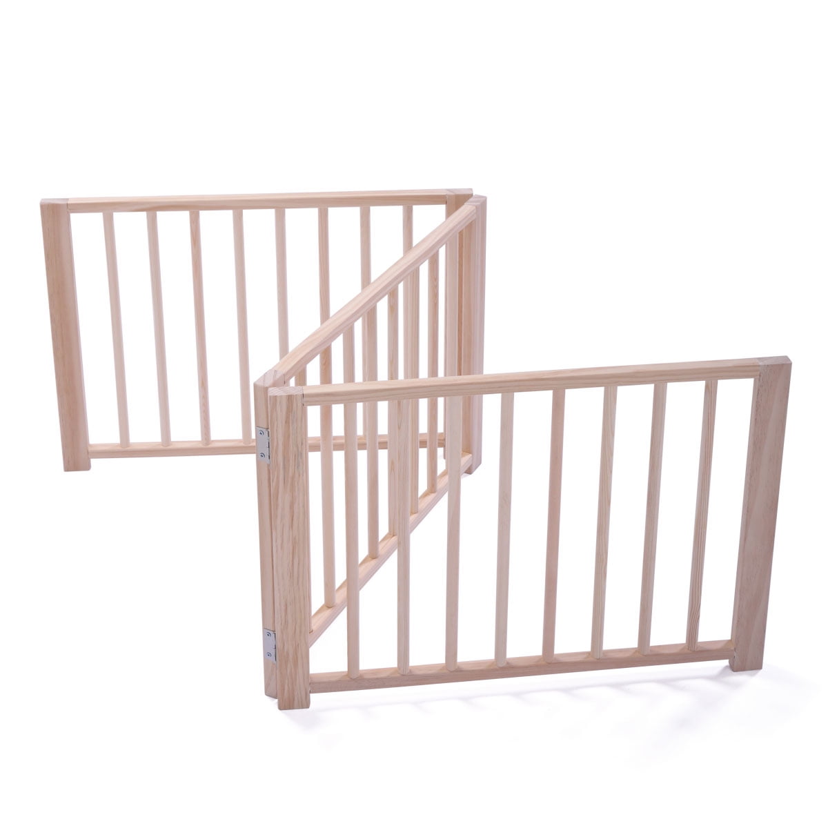 Veryke 17.5" Pet Gate for Doorways, Three Panels Wooden Freestanding