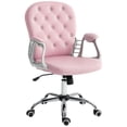 thumbnail image 1 of Vinsetto Office Desk Chair, 360° Swivel Computer Chair, Pink, 1 of 10