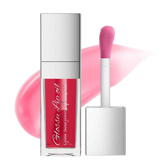 Hydrating Lip Oil, Plumping Lip Tint, Moisturizing Lip Gloss Transparent Lip Balm Stick, Nourishing Non-Sticky formula with Jelly Texture and Soft Brush Head for Lip Repair and Lightening Lip Lines