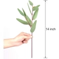 thumbnail image 2 of Eucalipto artificial Tallo de hoja ovalada larga Hojas de vegetación artificial de eucalipto para la decoración de verdes de vacaciones de vegetación de boda (paquete de 8) Zhivalor WRJM-455, 2 of 6