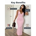 thumbnail image 6 of Mifsaly Bodycon Maxi Dresses for Women Notch Neck Sleeveless Fitted Tank Dress Stretchy Casual Summer Night Out Club Party Evening Gowns Pink,XXL, 6 of 9