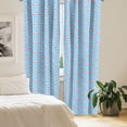 thumbnail image 2 of Ambesonne Cruise Ship Window Curtains, Cartoon Sailor Theme, Each 28" W x 95" L, Pale Blue Vermilion, 2 of 4