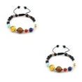 thumbnail image 1 of Justharion Solar Systems Bracelet Stylish Unisex Handmade Elastic Replacement Decorative Bangle Jewelry Ornament Birthday Gift Type 3 2PCS, 1 of 1
