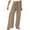 Khaki, variant on vigerkar Women's Cotton Linen Drawstring Wide Leg Pants High Waisted Casual Loose Trousers Straight Pants with Pockets Coffee, XL