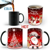 Color Changing Christmas Ceramic Coffee Cup, Thermal Tea Water Mug, Holiday Theme Drinkware, for Gift Giving Festive Beverage Enjoyment