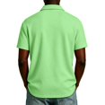 thumbnail image 4 of Mens Zip Neck Casual Short Sleeve Tops Cotton Soft Breathable Pocket Polo Shirts For Commute Outdoor Leisure XL, 4 of 4