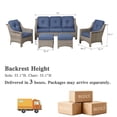 thumbnail image 6 of Ovios 5 Pieces Outdoor Furniture Set High Back All-Weather Wicker Patio Conversation Set with Ottomans, Denim Blue, 6 of 6