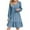 Light Blue, variant on Edvintorg Summer Dresses for Women 2025 Vacation Fashion Solid Color V-Neck Loose Casual Pleated Dress Short Sleeve Beach Dress