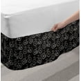 thumbnail image 2 of Bicycle Bed Skirt, Vintage Bikes in Hand Drawn Style on a Black Background with Grunge Effect, Elastic Bedskirt Dust Ruffle Wrap Around for Bedding Decor, 4 Sizes, Black and White, by Ambesonne, 2 of 2