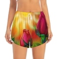 thumbnail image 4 of Lsque Rose Psychedelic Printed Women's Running Shorts with Liner Pockets,Elastic Quick Dry Workout Athletic Gym Yoga Shorts,Womens High Waist Shorts-XX-Large, 4 of 9