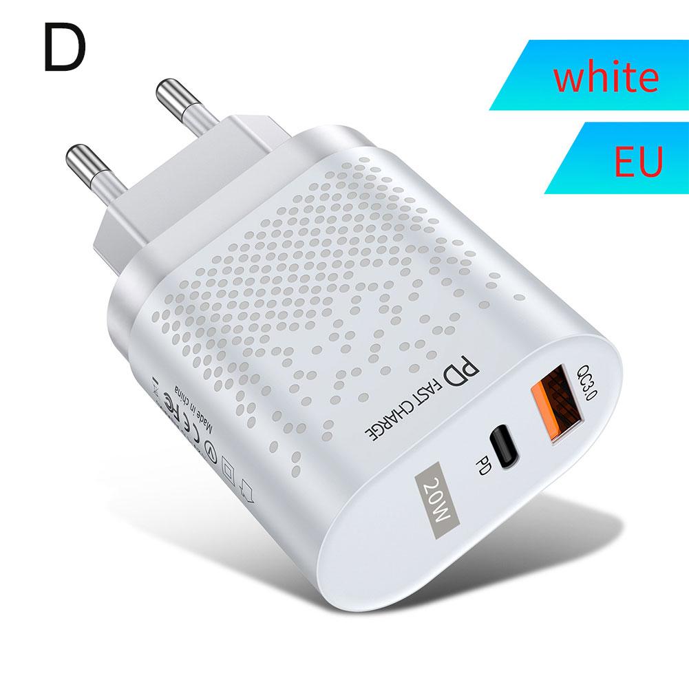 20W USB C Fast Charger Dual Port PD Power Quick Charger 3.0 Wall Charger Block_ N1F5