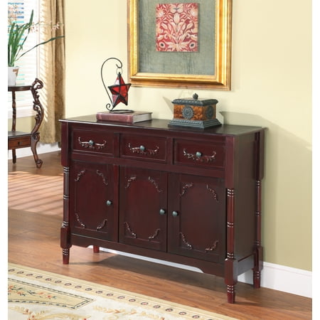 Antique White & Walnut Wood Contemporary Sideboard Buffet ...