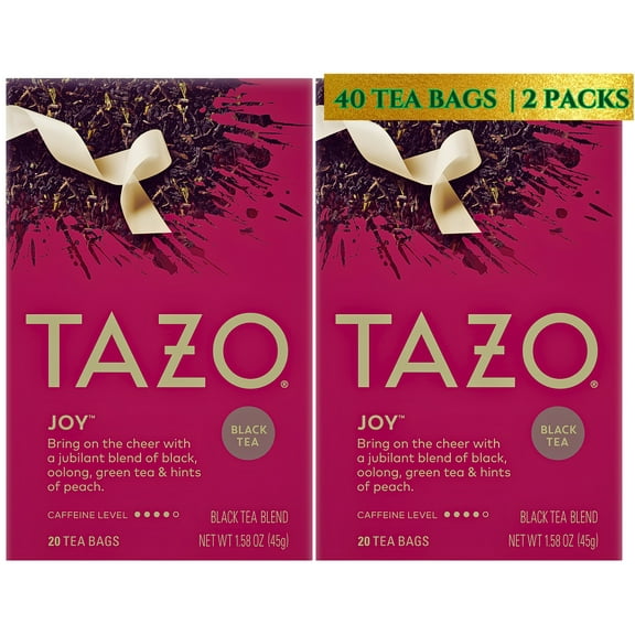 TAZO Joy Limited Edition Seasonal Black Tea Blend –20 Count Tea Bags (Pack of 2, 40 Total Bags)