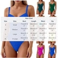 thumbnail image 3 of LEKWK One Piece Swimsuit Women Tummy Control V Neck U-Wire Cutout High Cut Thong Swimwear Ruched Slimming Bathing Suit Summer Pool Party Vacation Beachwear, 3 of 5