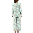 thumbnail image 4 of Aoujea Save up to 50% Womens Sets Long Sleeve Plus Size Pajamas for Women Comfy Fashion And Casual Loose Printed Round Neck Button Up Long Sleeved Pants Pajama Set Gift for Women, 4 of 7