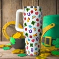 thumbnail image 2 of St Patricks Day Gifts 40 oz Tumbler with Handle and Straw Lid,Cute St Patrick''s Day Spring Easter Gift for Women Men Lucky Charm Shamrock Vacuum Insulated Leak Proof Stainless Steel Coffee Cup Mug, 2 of 6