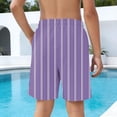 thumbnail image 4 of Boys Gym Shorts, Striped Athletic Running Play Shorts for Kids with Elastic Waist & Side Pockets, Purple, Polyester Spandex, Sizes 4T-14,Size 10-11T, 4 of 8
