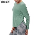 thumbnail image 2 of Camisas de mujer Camisa de entrenamiento de manga larga Gimnasio al aire libre Senderismo Tops Ligero de secado rápido - Verde MFZFUKR BST3003678-5, 2 of 7