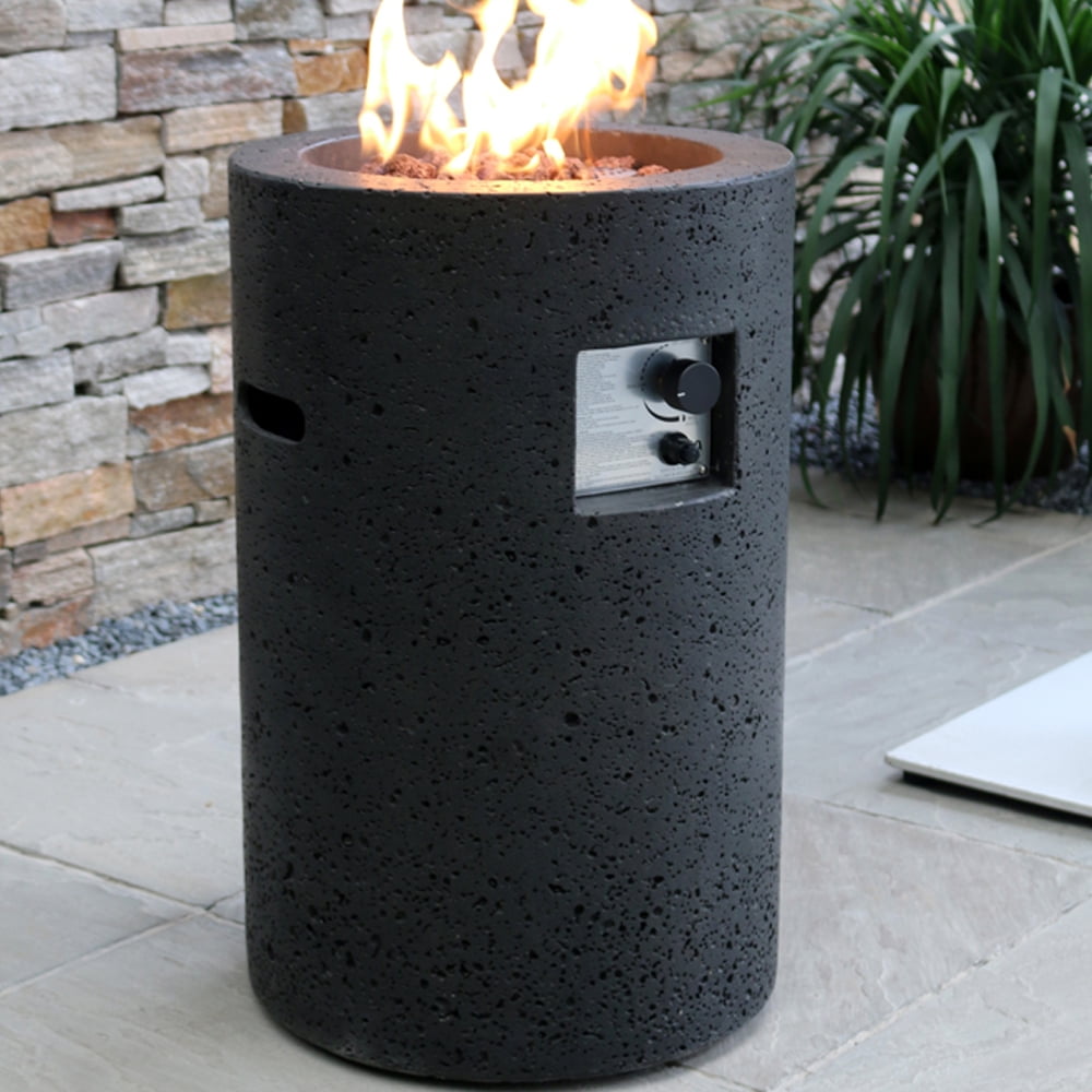 Modeno Outdoor Roca Fire Pit Table Grey Durable Round Bowl Modeno Outdoor Roca Fire Pit Table Grey Durable Round Bowl Glass Fiber Reinforced Concrete Propane Patio Place 34 Inches Electronic Ignition Cover