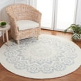 thumbnail image 3 of SAFAVIEH Blossom Brody Medallion Area Rug, Ivory/Blue, 6' x 6' Round, 3 of 9
