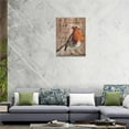 thumbnail image 3 of Country Bird Wall Art Rustic Farmhouse Robin Redbreast Pictures Wall Decor Canvas Print Inspirational Painting Framed Home Artwork For Bathroom Living Room Bedroom Kitchen Office 12"x16", 3 of 6