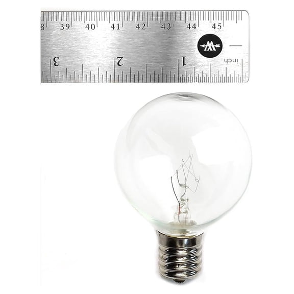 (Box of 25) G50 Clear C9 E17 5/8" Intermediate Base - 2 Inch 7 Watt Replacement Light Bulbs