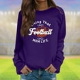 thumbnail image 2 of IYYVV Game Day Football Sweatshirt for Women Graphic Print Sunday Casual Long Sleeve Crewneck 2024 Fall Oversized Pullover Top HA25-Purple XL, 2 of 5
