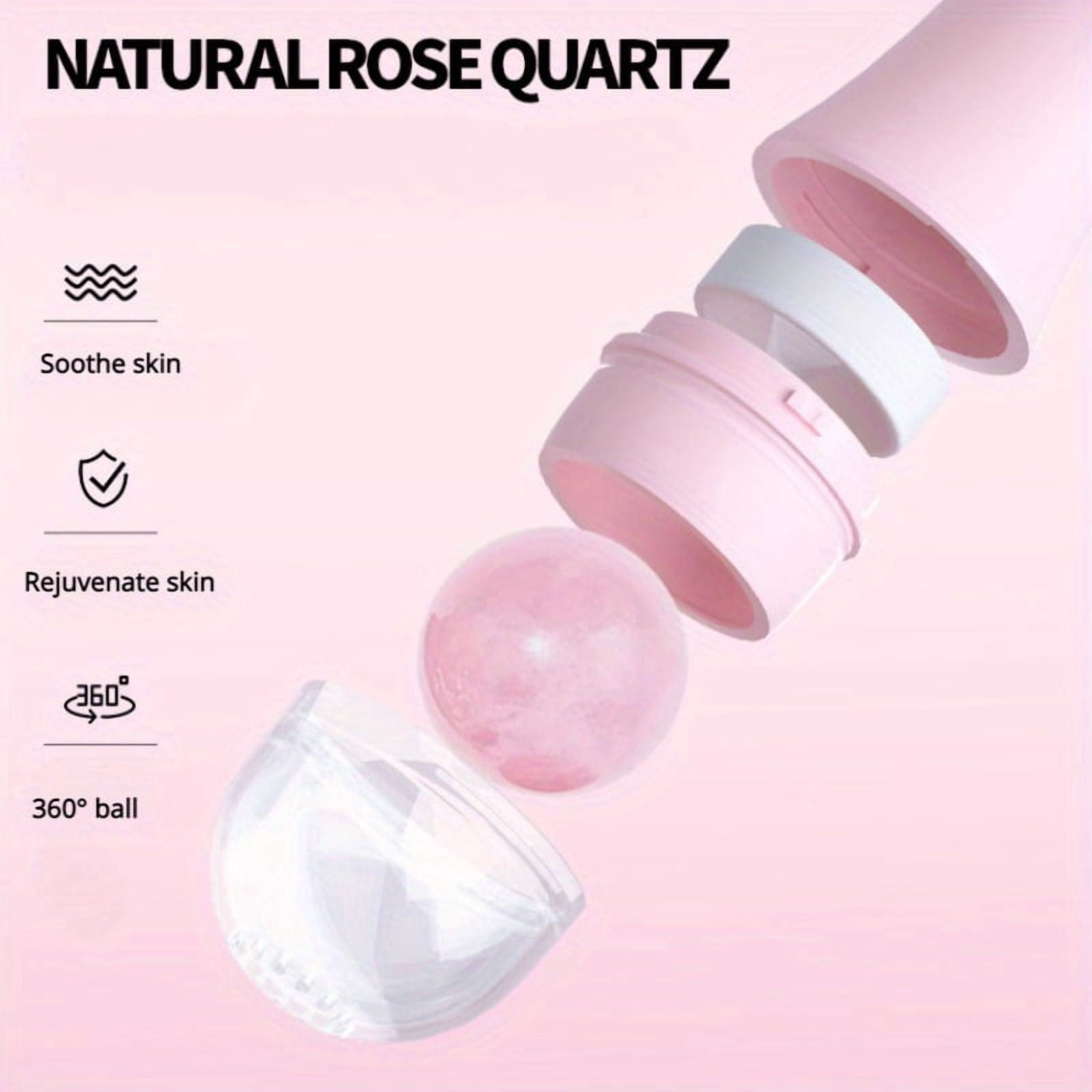 Oil-absorbing Volcanic Roller, Reusable Quartz Ball Facial Massager, Suitable for Facial Makeup Oil Control, Home or Travel Mini Massage Skincare Tool