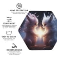 thumbnail image 4 of Fuzoiu Fox Couple Print Leather Coasters Set,Drink Coasters Set of 6,for Tabletop Protection, Durable PVC Coasters,Home Décor and Housewarming Gift,Hexagon, 4 of 7
