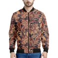thumbnail image 5 of Chaquetas bomber de primavera y otoño para hombre, con estampado floral 3D por todas partes, con cremallera, unisex, informal, de manga larga, con cremallera, talla 6XL, 5 of 5