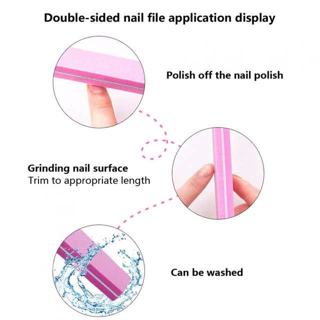 FLAMEEN 10pcs Nail File Double Sided Nail Buffer Sanding Buffing Polishing Strip Manicure Tool,Nail Buffing Tool,Nail Buffer