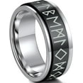 thumbnail image 1 of ORUYROP Can Engrave Viking Rune Spinner Rings for Men/Women, Size #7-#14 Chain Link Fidget Ring, Stainless Steel/Gold Plated/Black-Send Gift Box, 1 of 7