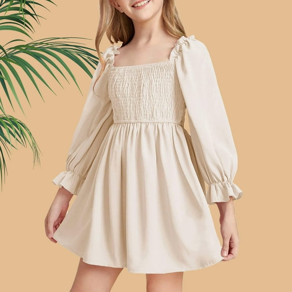 Teen Girls Adjustable Tie Back Dresses Kids Outfits Size 6-15 Years